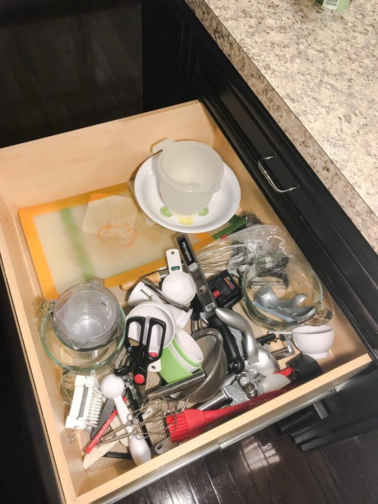 Kitchen utensil drawer before and after organization. #organization #solution #kitchen