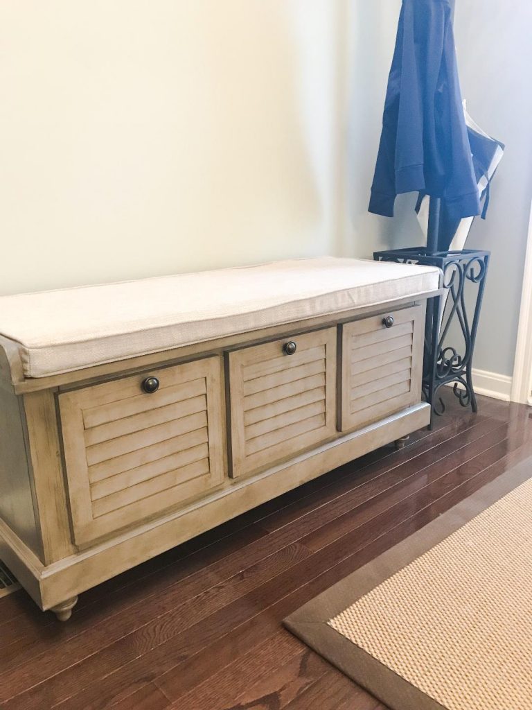 Bench from Pier 1. #organization #storage #solution