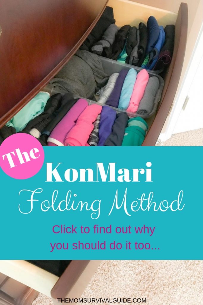 Kon Mari Folding Method for overloaded cluttered up drawers. #KonMari #folding #organization #clutter