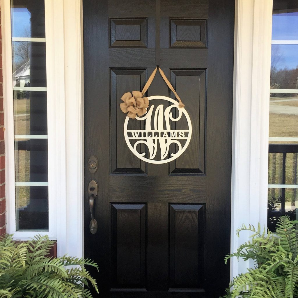 monogram family door sign
