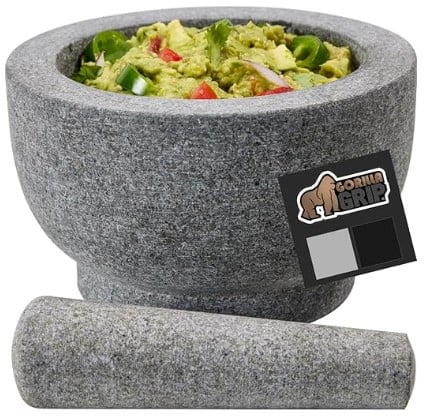 grey mortar and pestle