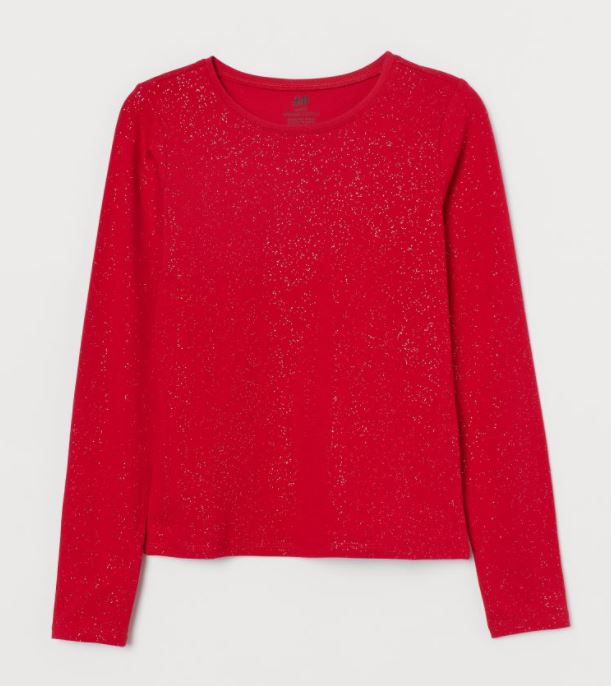 hm red sparkle top