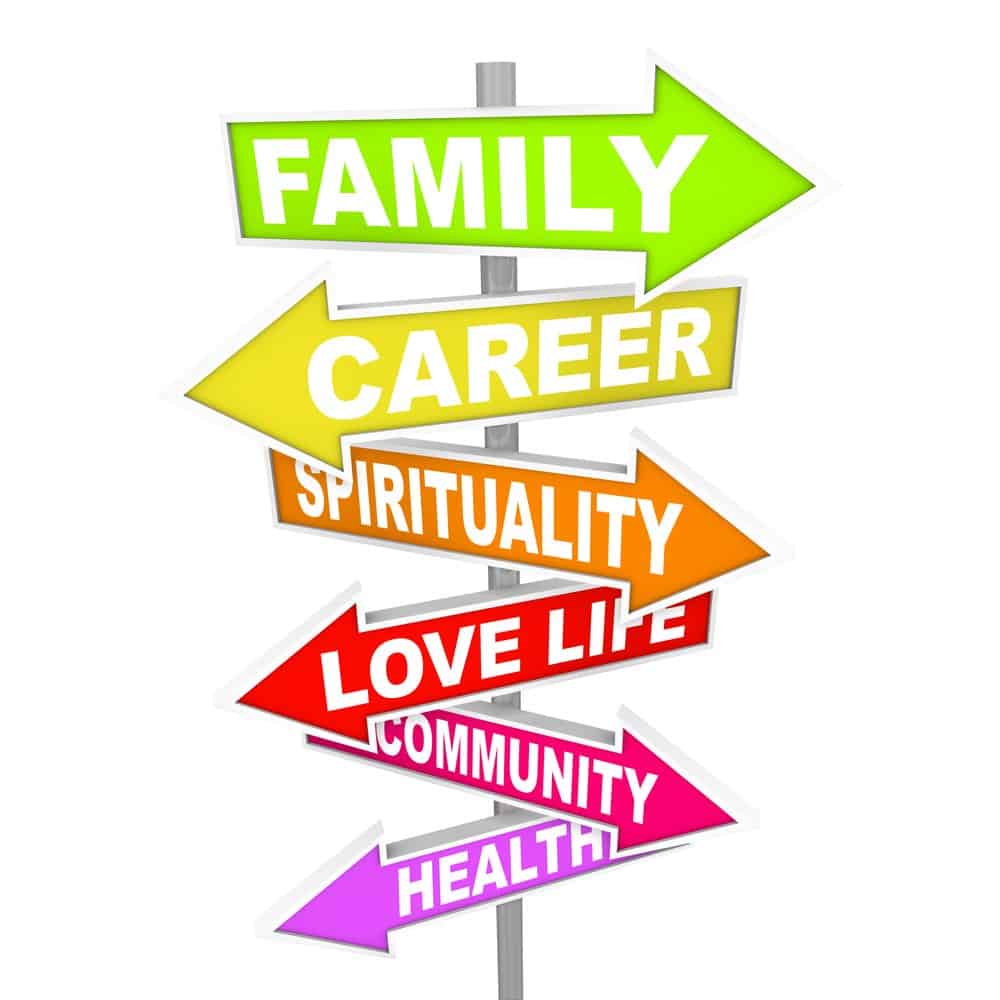 colorful arrows to prioritize life