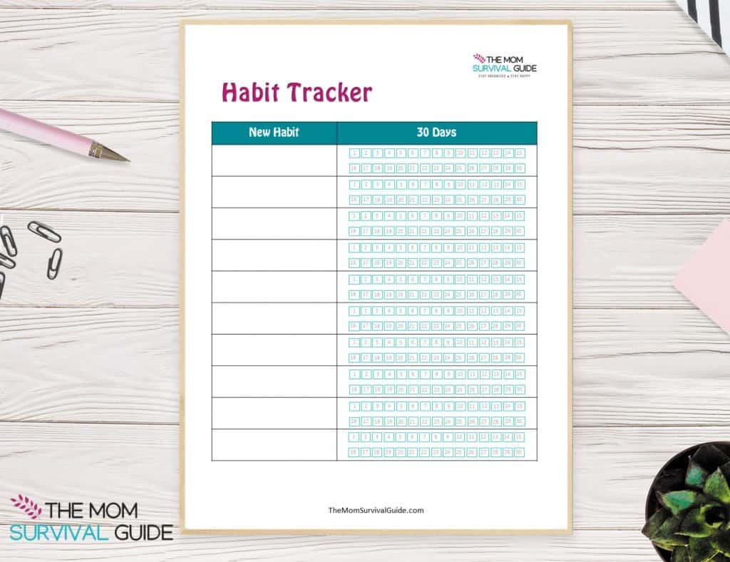 Framed Habit tracker to get organized