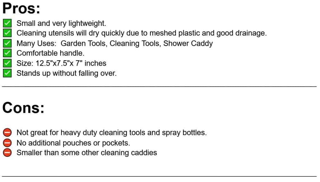 pros and cons list of carry caddy basket