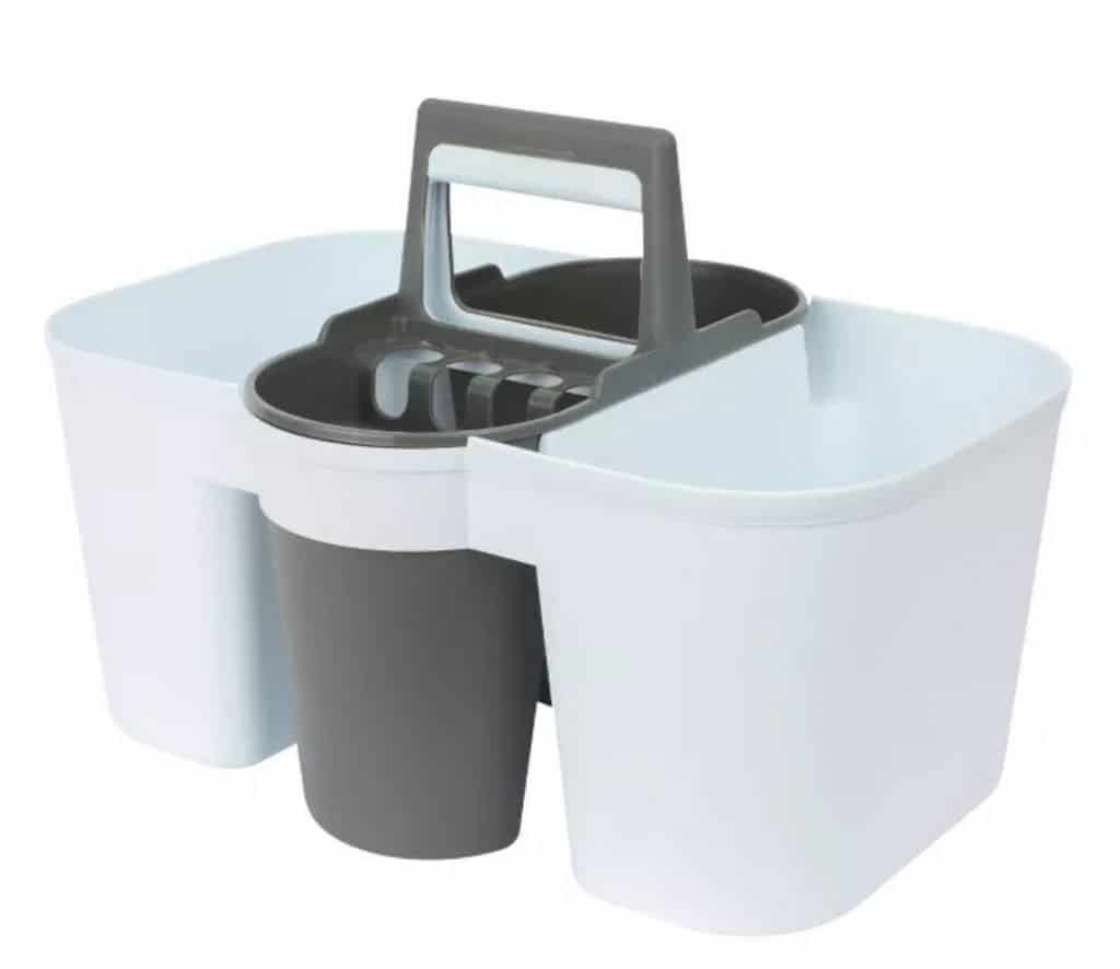 white and grey best cleaning caddy from target
