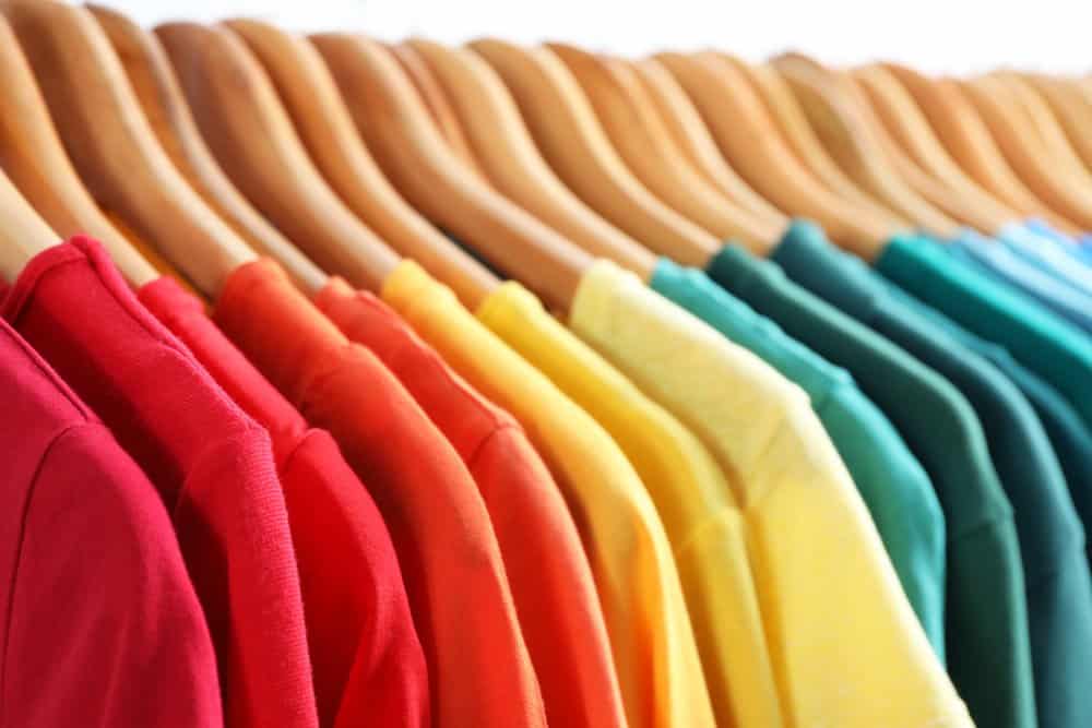 color coded clothes in closet