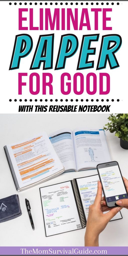 erasable notebook being scanned into phone