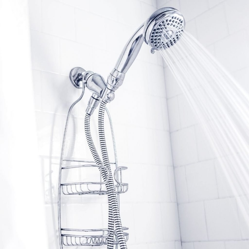 clean white shower