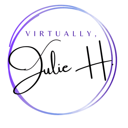 virtually, julie h logo for virtual assistant services