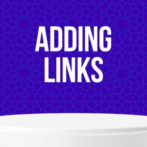adding links in white with a blue background