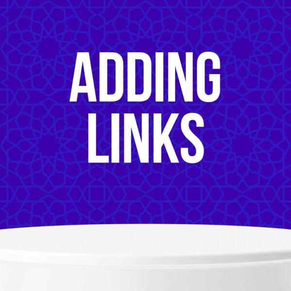 adding links in white with a blue background