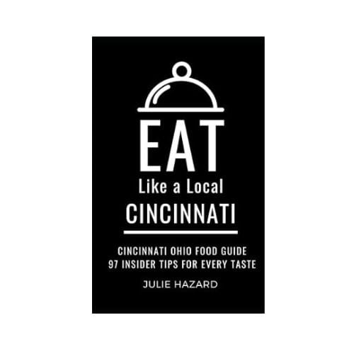 Black book with white writing that says eat like a local cincinnati